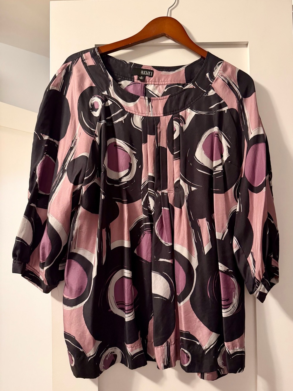 a.n.a Pink & Black Abstract Circle Tunic